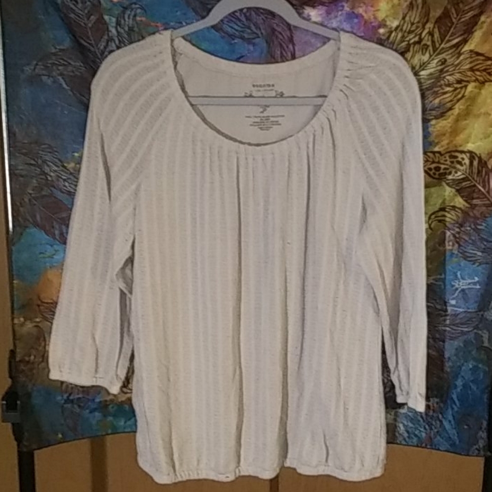 Casual long sleeve tan blouse